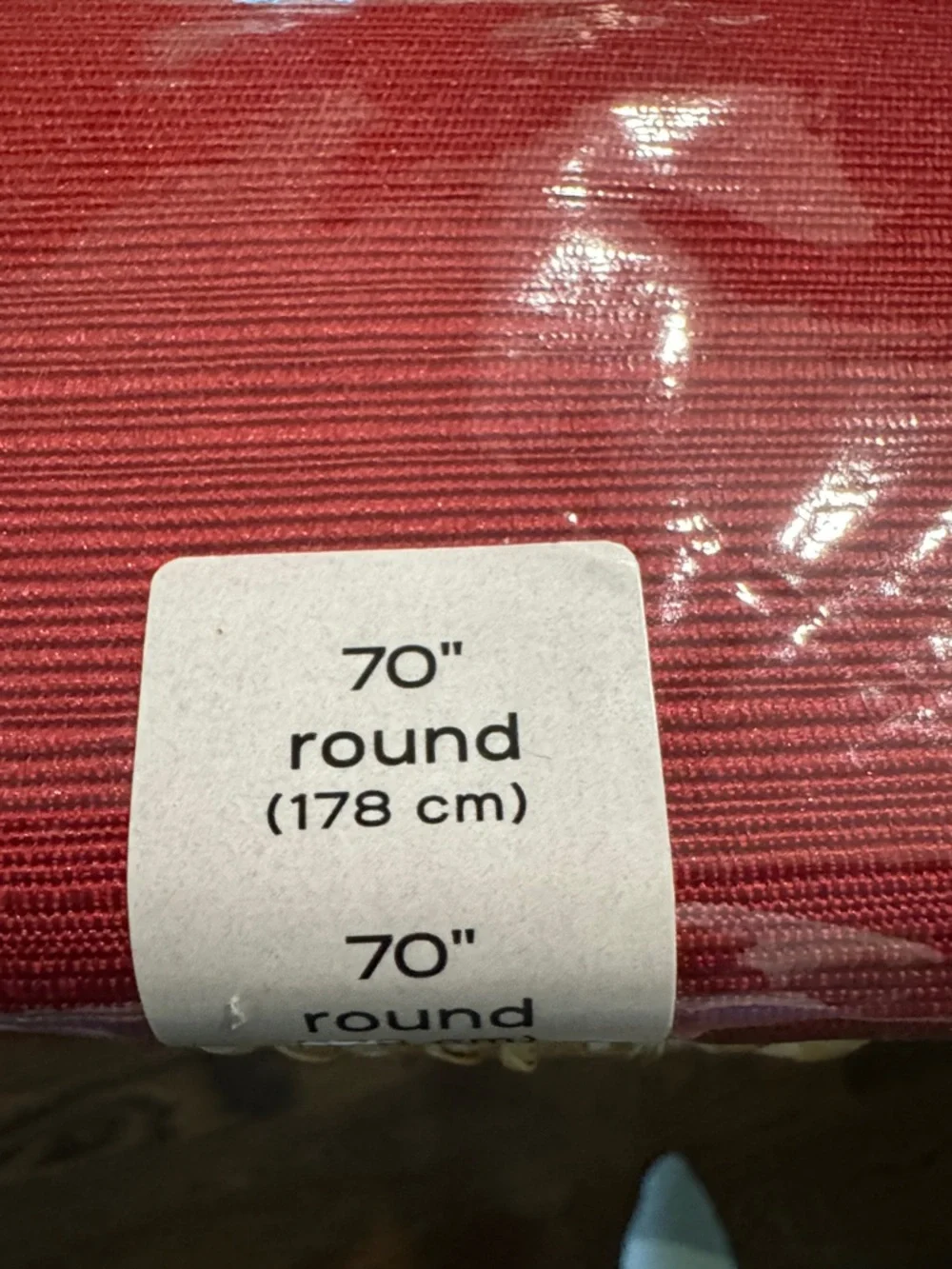 NWT - Food Network Ribbed Tablecloth in Burgundy Red - 70” Round